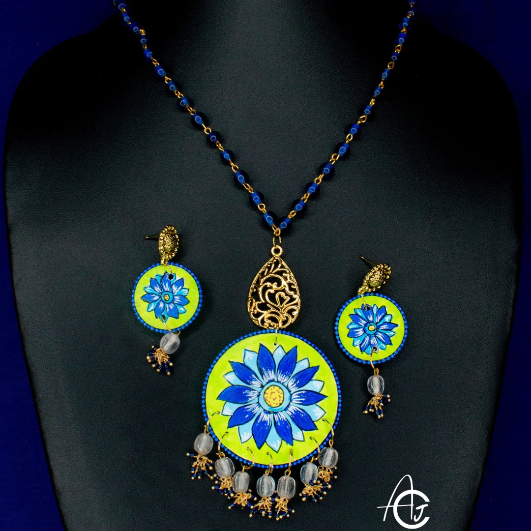 Statement Necklace Set, Handpainted : Handmade - Image 5