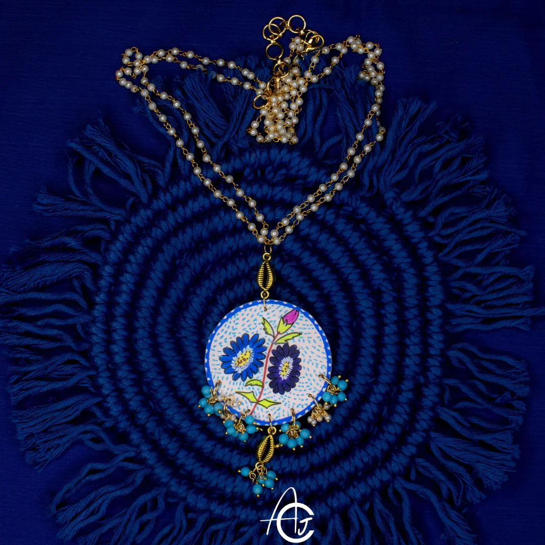 Statement Necklace, Handpainted : Handmade - Image 3