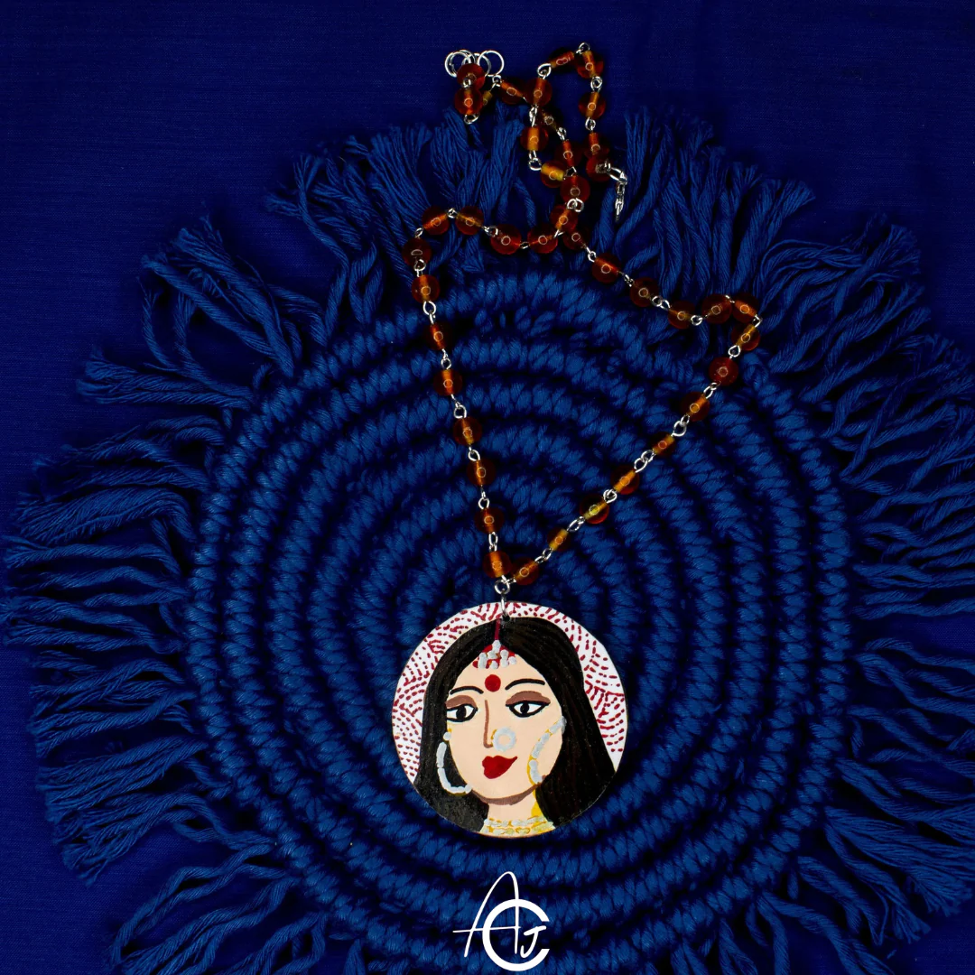 Statement Necklace, Handpainted : Handmade - Image 3