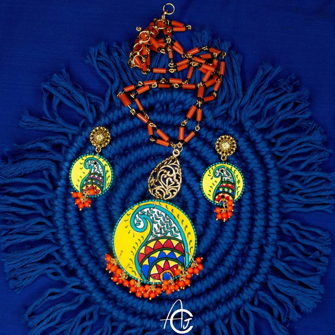 Statement Necklace Set, Handpainted : Handmade - Image 4