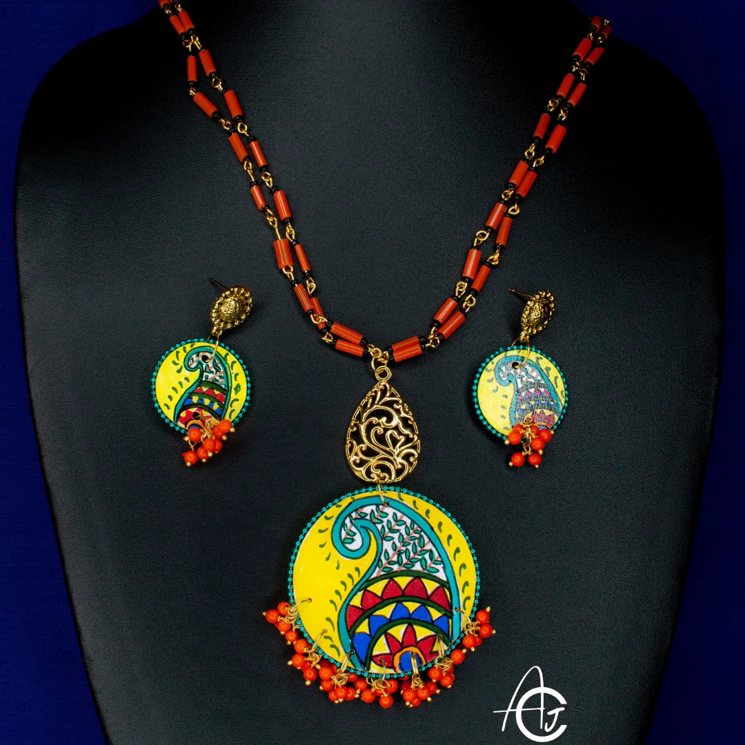 Statement Necklace Set, Handpainted : Handmade - Image 5