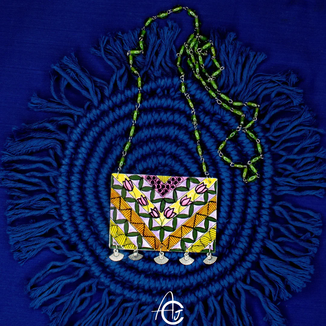 Statement Necklace, Handpainted : Handmade - Image 3