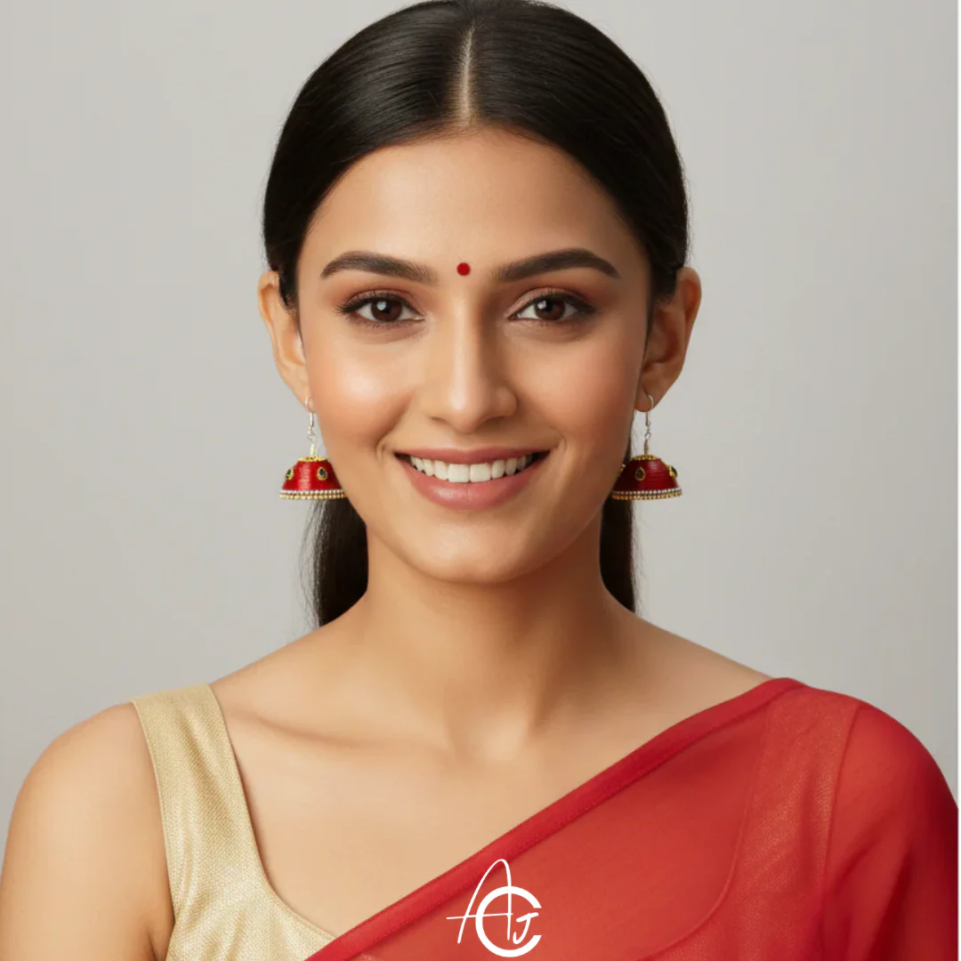 Statement  Jhumka Earring : Handmade - Image 3