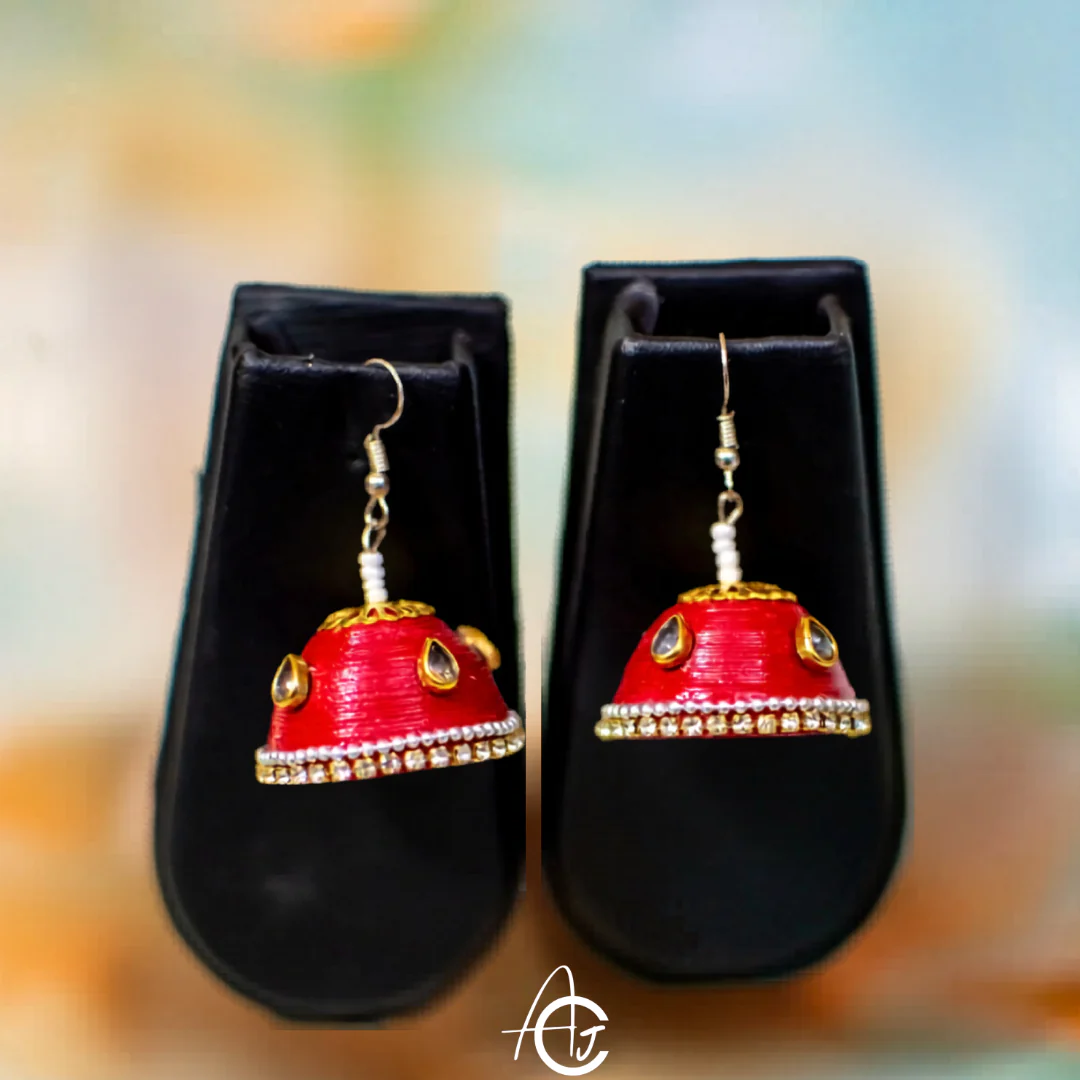 Statement  Jhumka Earring : Handmade - Image 4