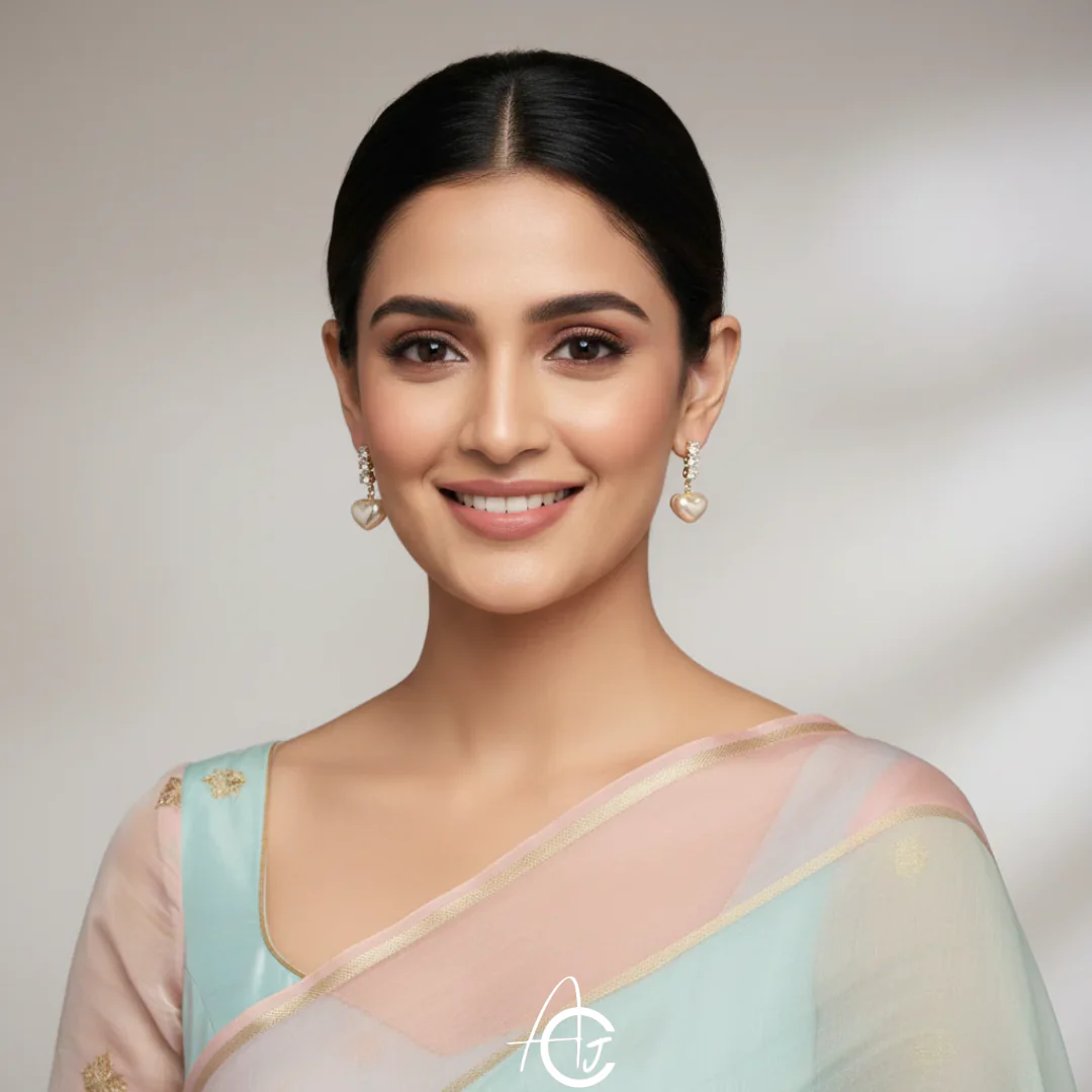 Bling Drop Heart Earrings - Image 4