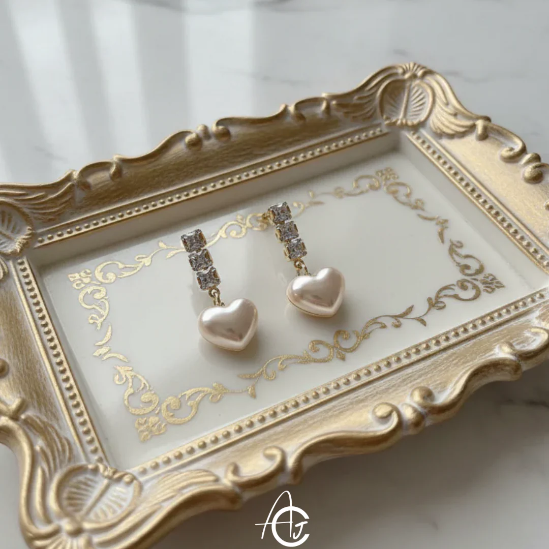 Bling Drop Heart Earrings - Image 5