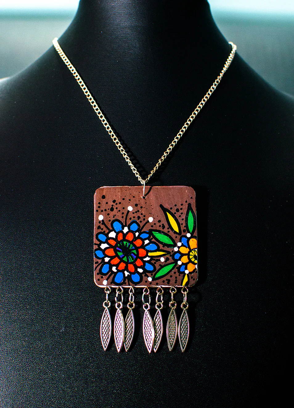 Statement  Necklace Set, Handpainted : Handmade - Image 4