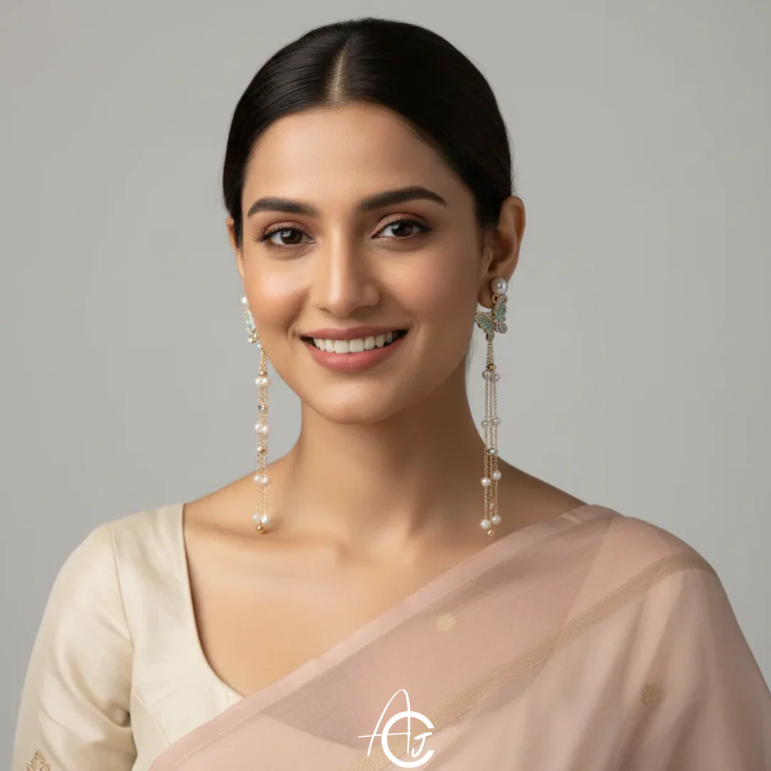 Butterfly Long Chain Earrings - Image 4