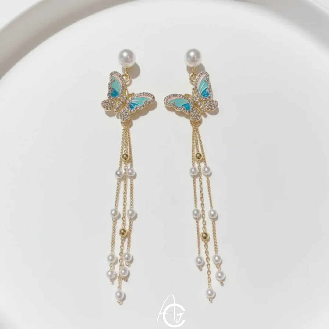 Butterfly Long Chain Earrings - Image 6