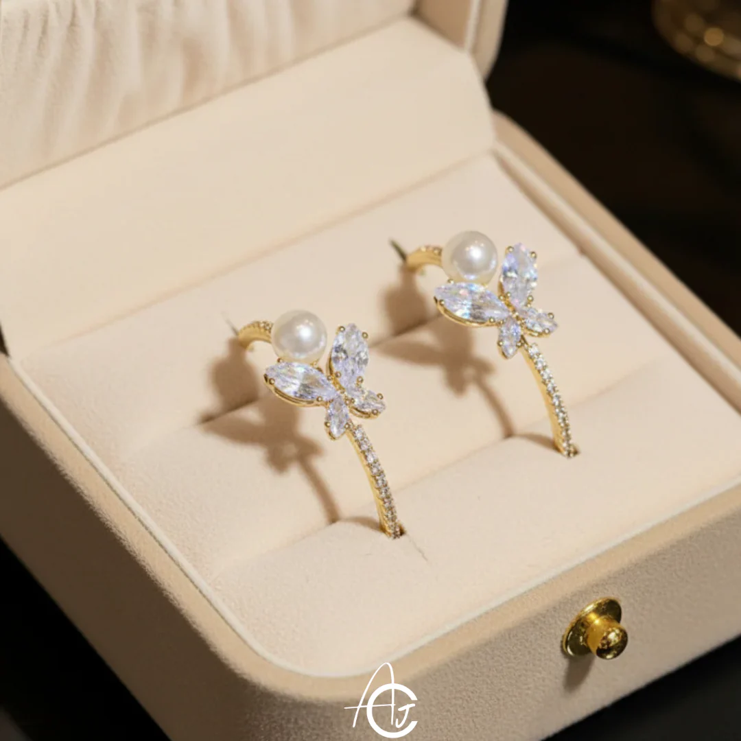 Crystal Butterfly Earrings - Image 3