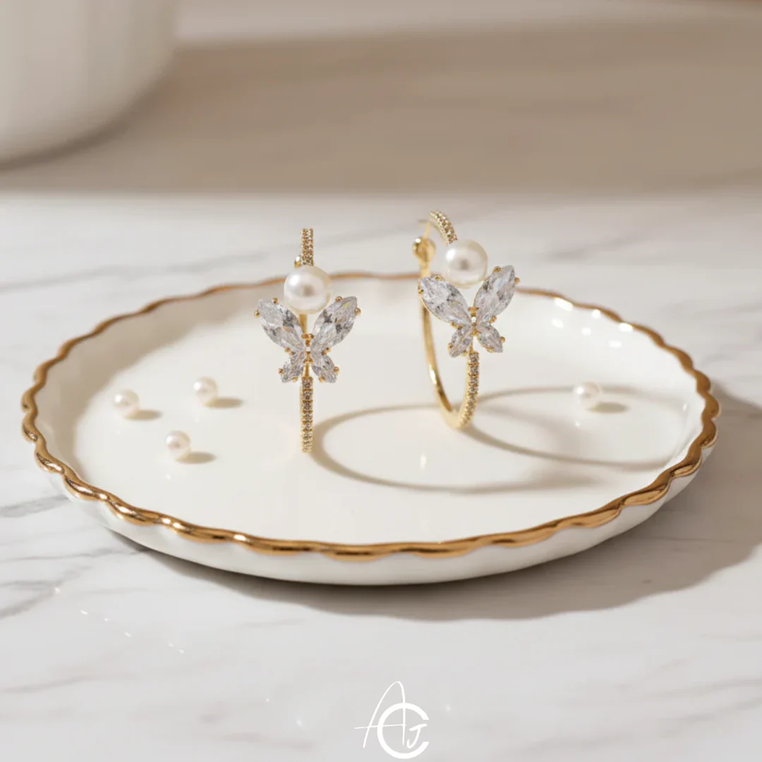 Crystal Butterfly Earrings - Image 5