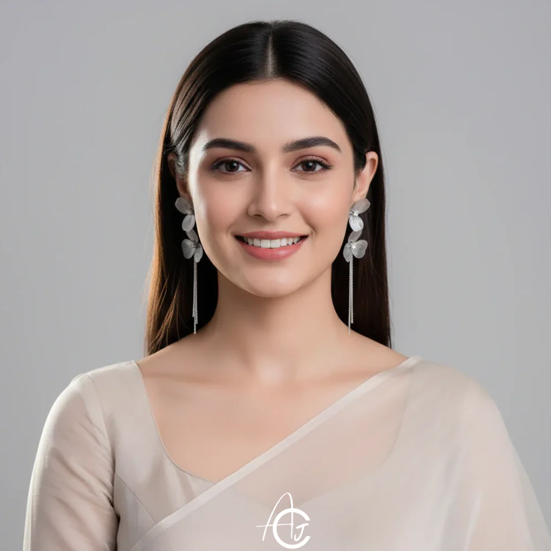 Daisy Long Chain Earrings - Image 4