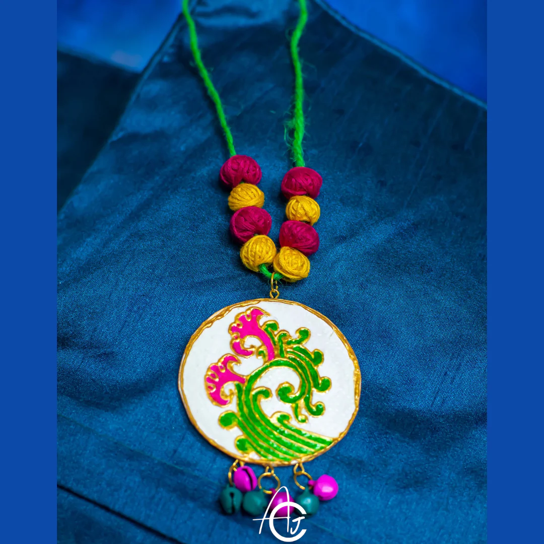 Statement Necklace, Handpainted : Handmade - Image 4