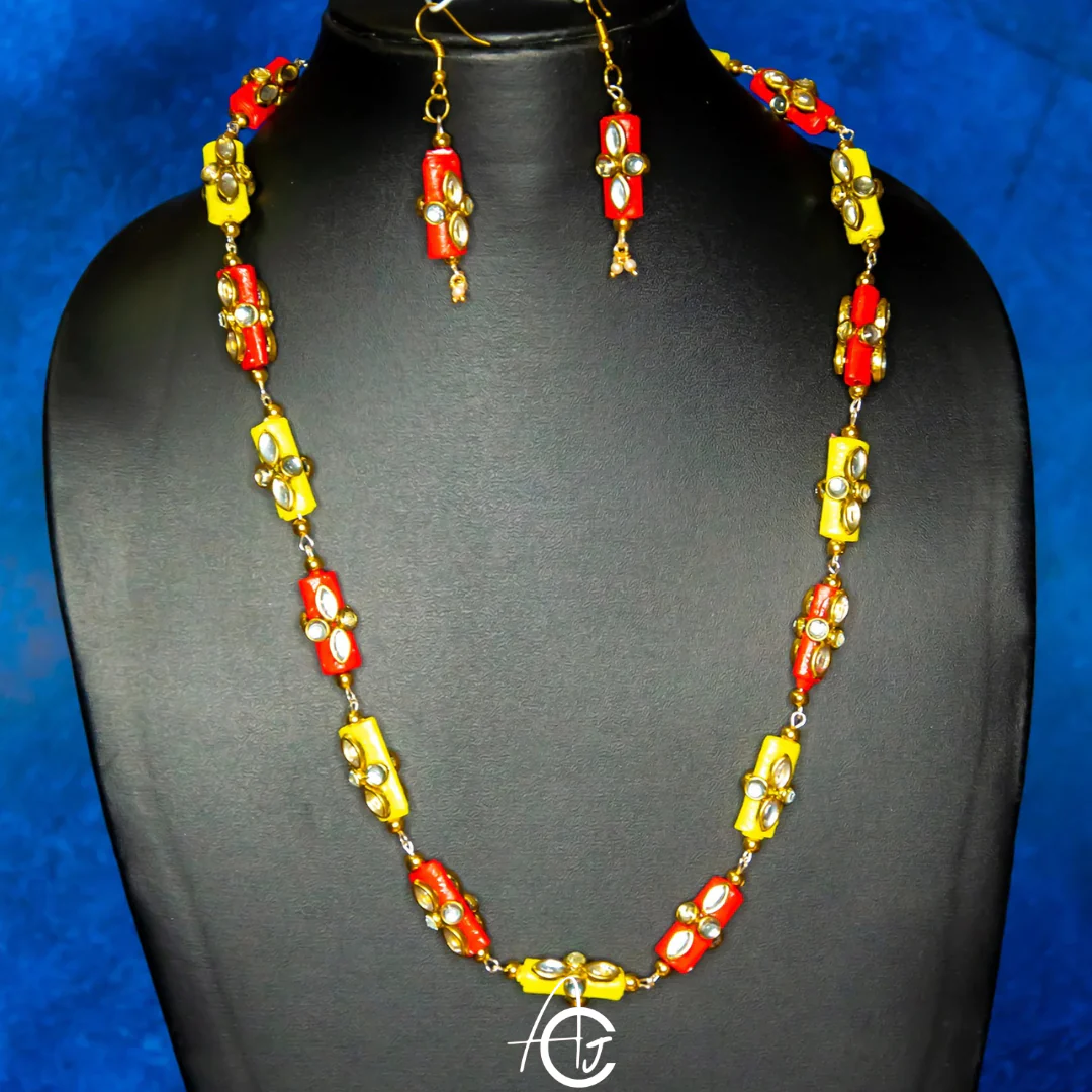 Beads Statement Necklace Set : Handmade - Image 5