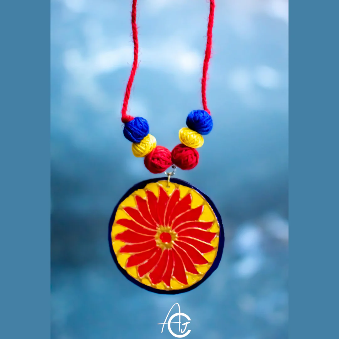 Statement Necklace, handpainted : Handmade - Image 5