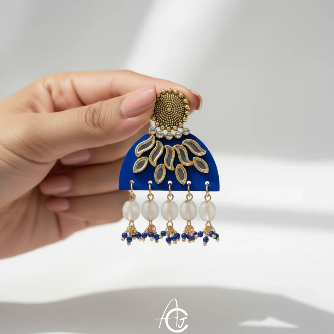 Statement Earrings, Handpainted : Handmade - Image 3