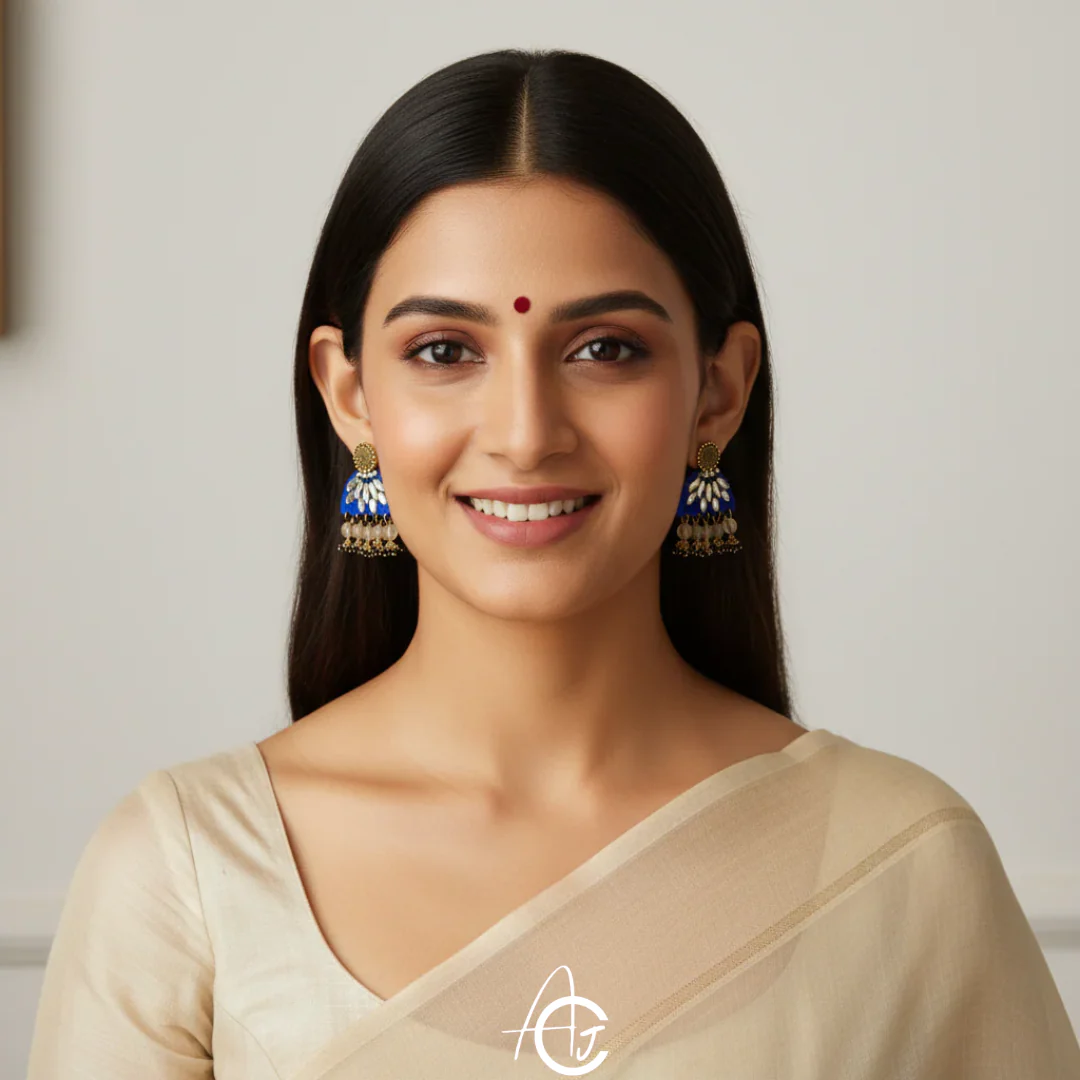 Statement Earrings, Handpainted : Handmade - Image 4