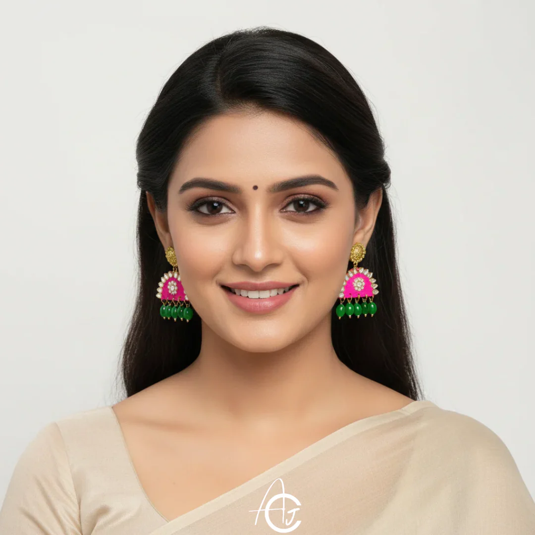 Statement Earrings, Handpainted : Handmade - Image 4