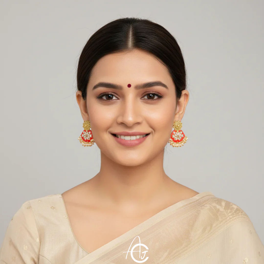 Statement Earrings, Handpainted : Handmade - Image 4