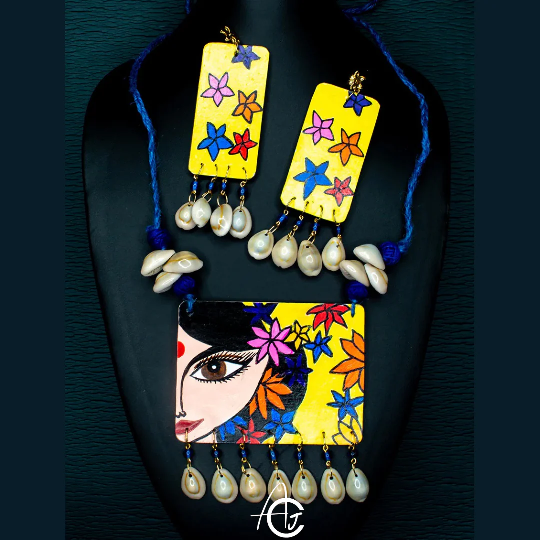 Statement Necklace Set, Handpainted  : Handmade - Image 3