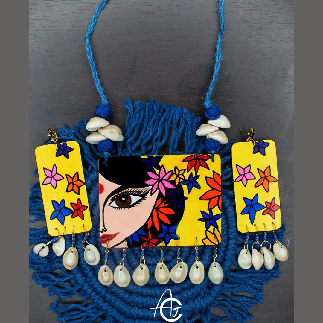 Statement Necklace Set, Handpainted  : Handmade - Image 4