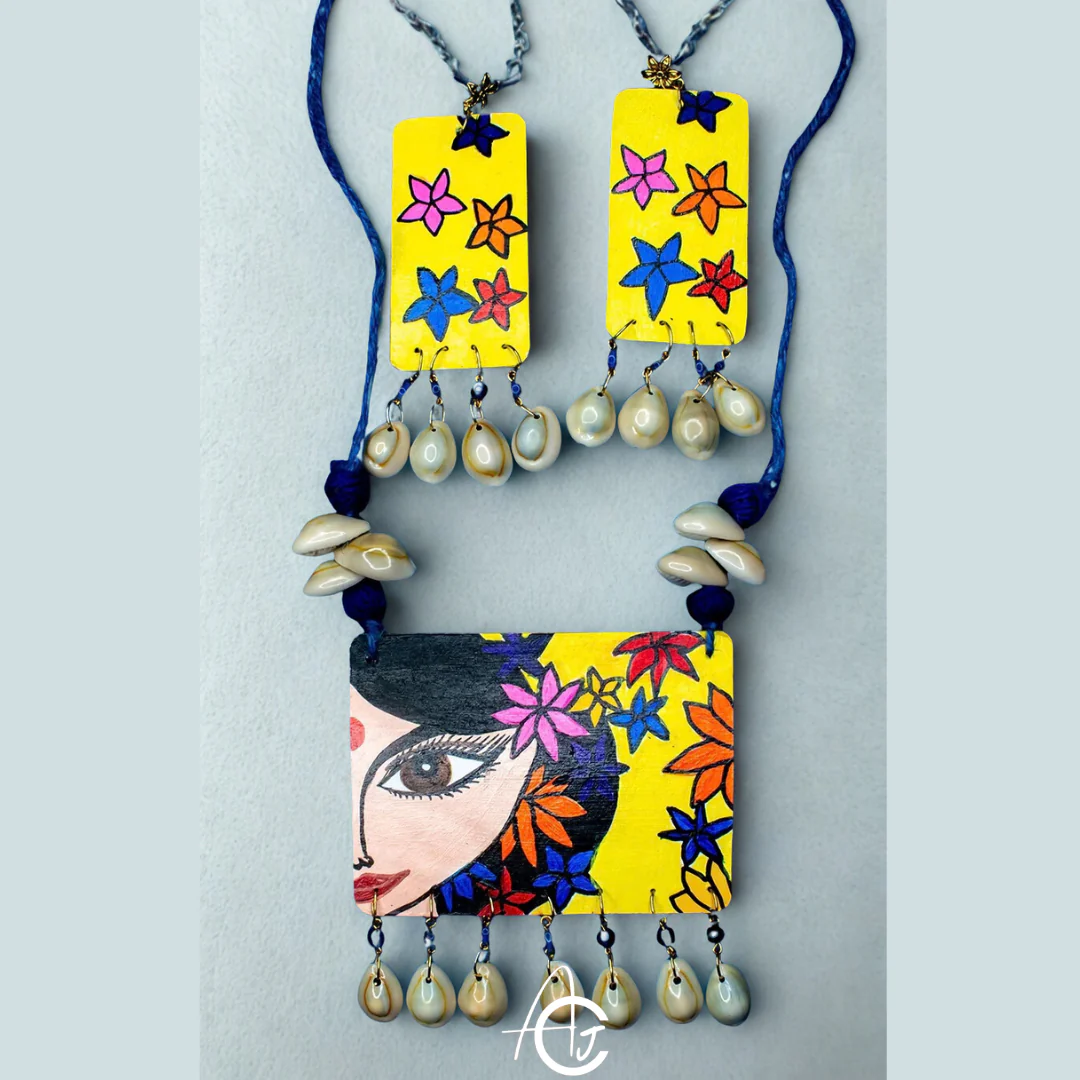 Statement Necklace Set, Handpainted  : Handmade - Image 5