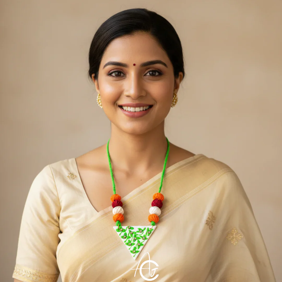 Statement  Necklace Set, Handpainted : Handmade - Image 3