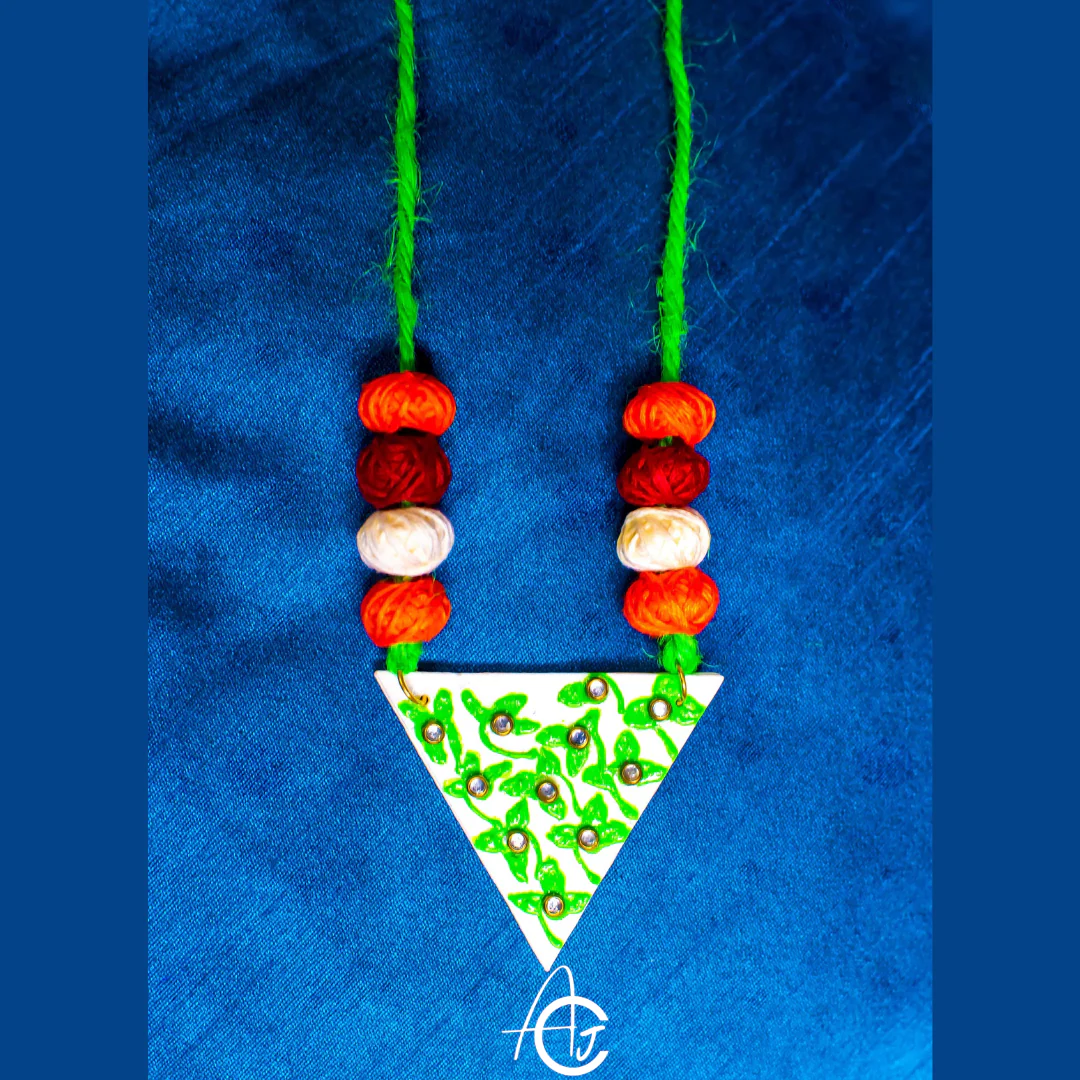Statement  Necklace Set, Handpainted : Handmade - Image 4