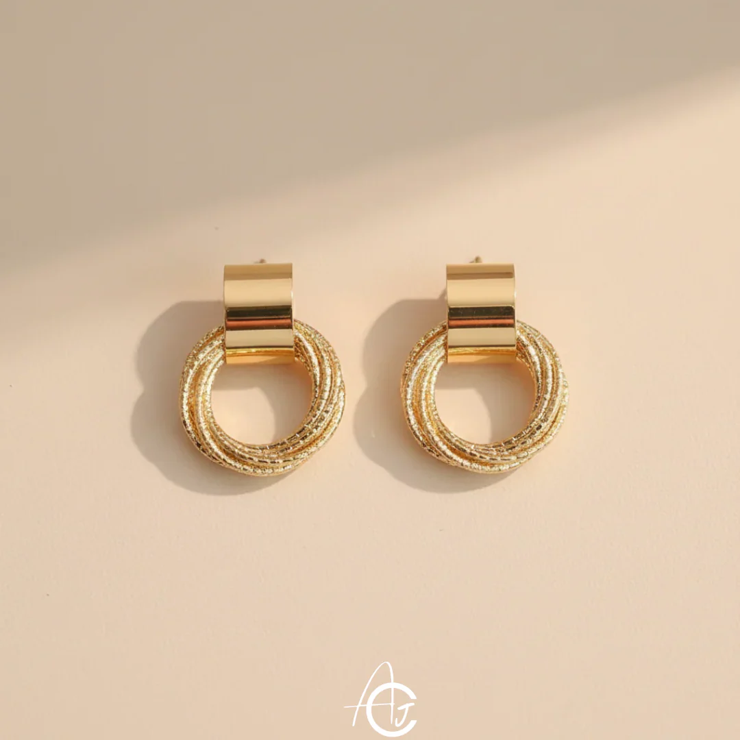 Gold Plated Minimal Earrings - Image 3