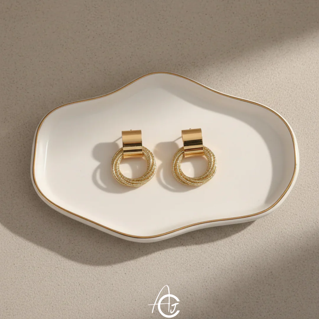 Gold Plated Minimal Earrings - Image 5