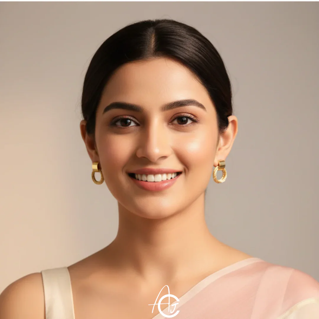 Gold Plated Minimal Earrings - Image 6