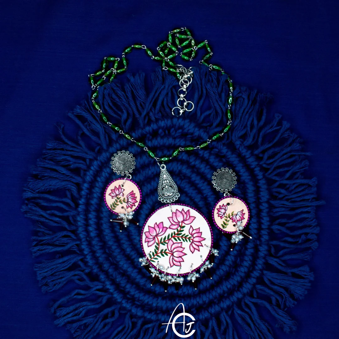 Statement Necklace Set, Handpainted  : Handmade - Image 4