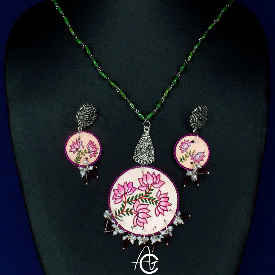 Statement Necklace Set, Handpainted  : Handmade - Image 5