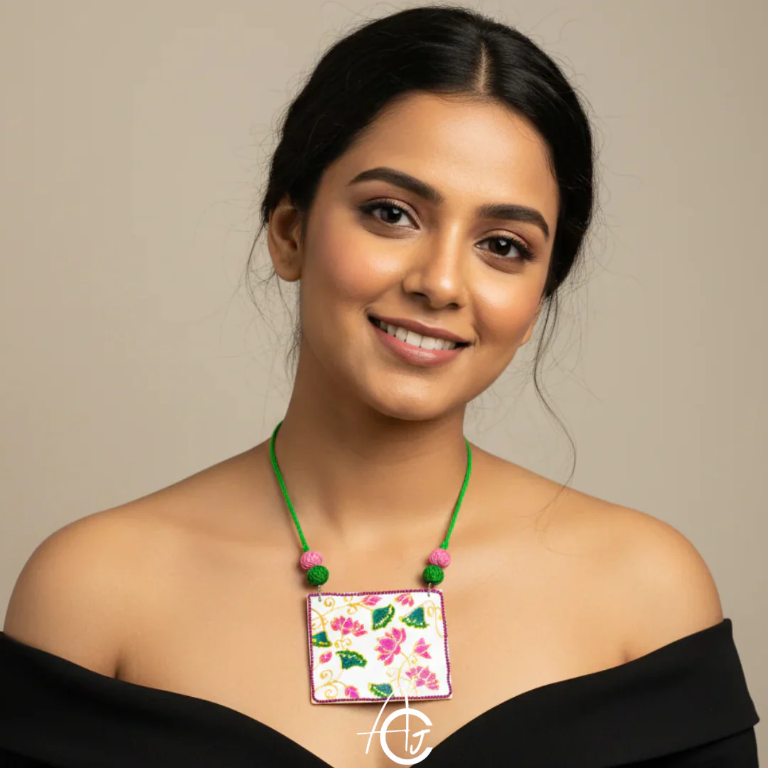 Statement Necklace, Handpainted : Handmade - Image 3