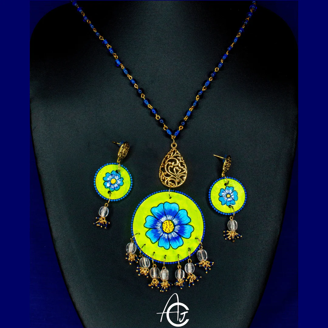 Statement Necklace Set, Handpainted : Handmade - Image 5
