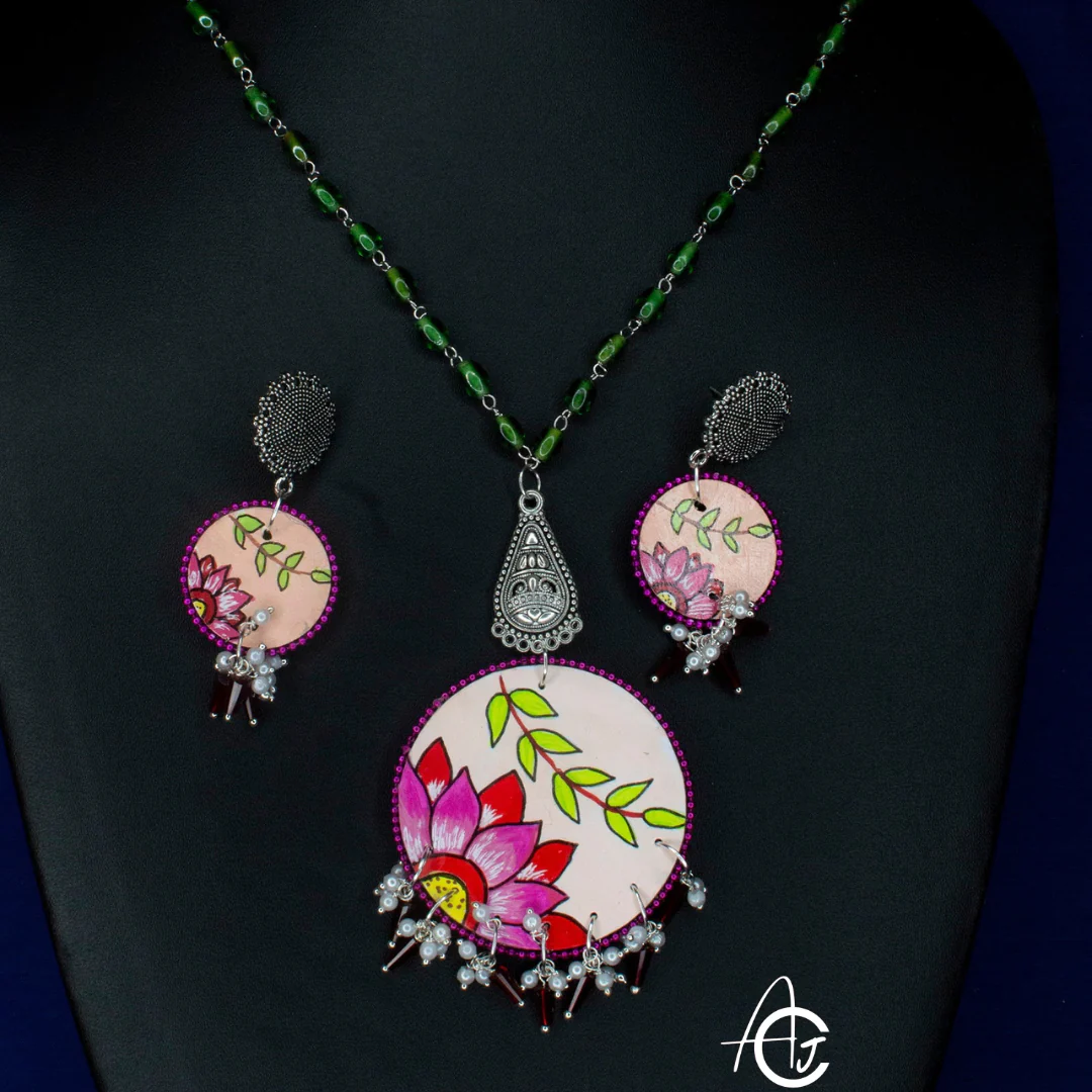 Statement Necklace Set, Handpainted : Handmade - Image 5
