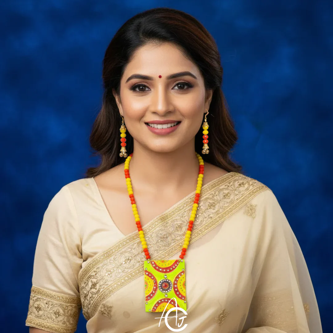 Statement Necklace Set, Handpainted : Handmade - Image 3