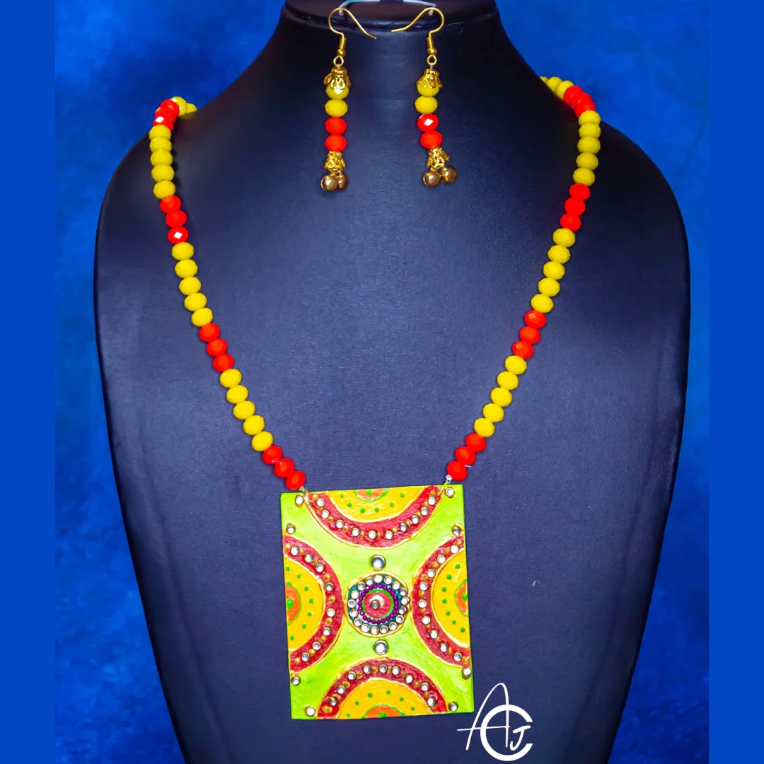 Statement Necklace Set, Handpainted : Handmade - Image 5