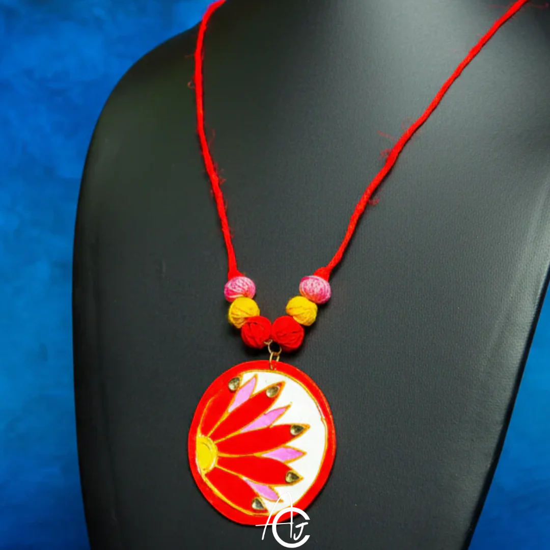 Statement Necklace, Handpainted :  Handmade - Image 4