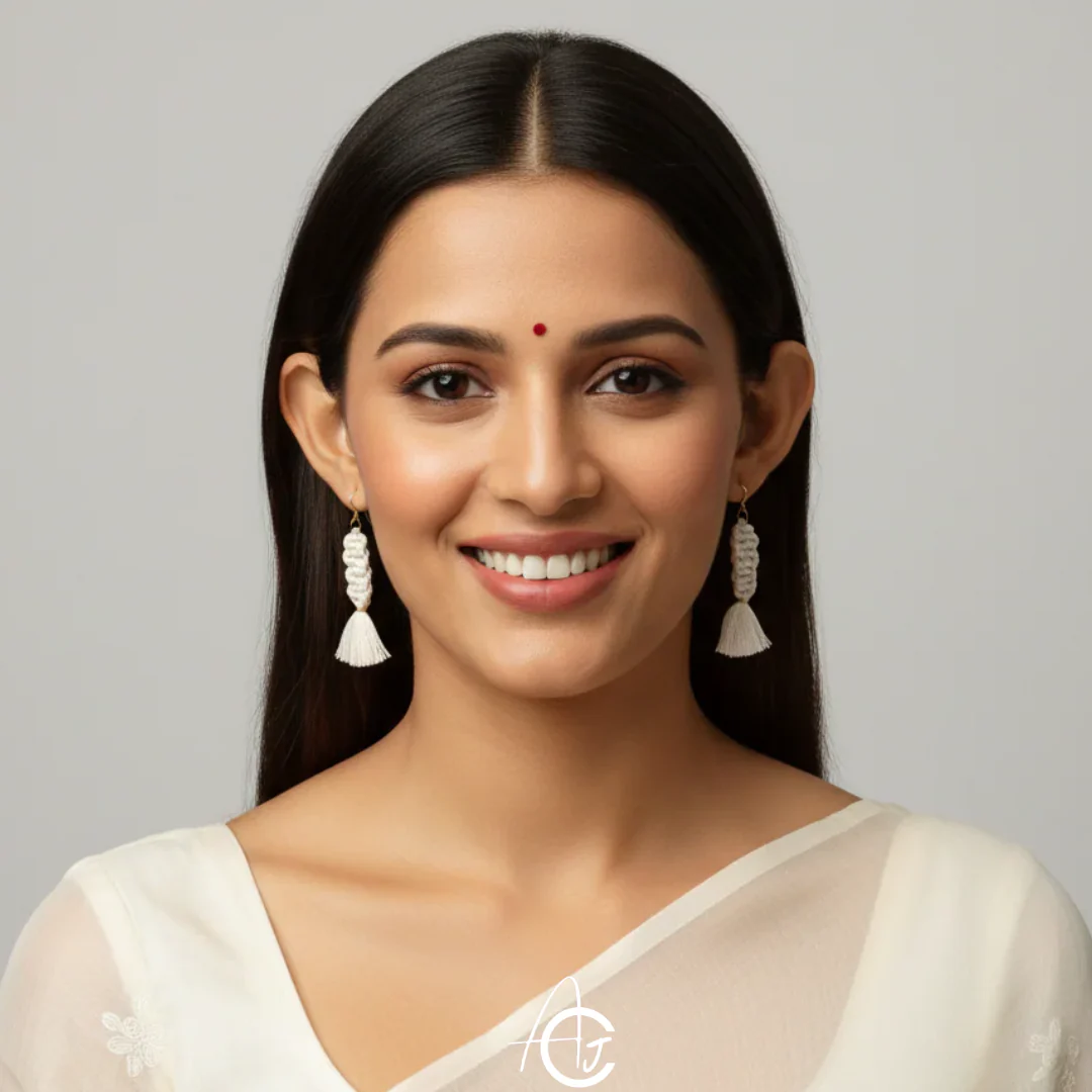 Macrame Earrings : Handmade - Image 3