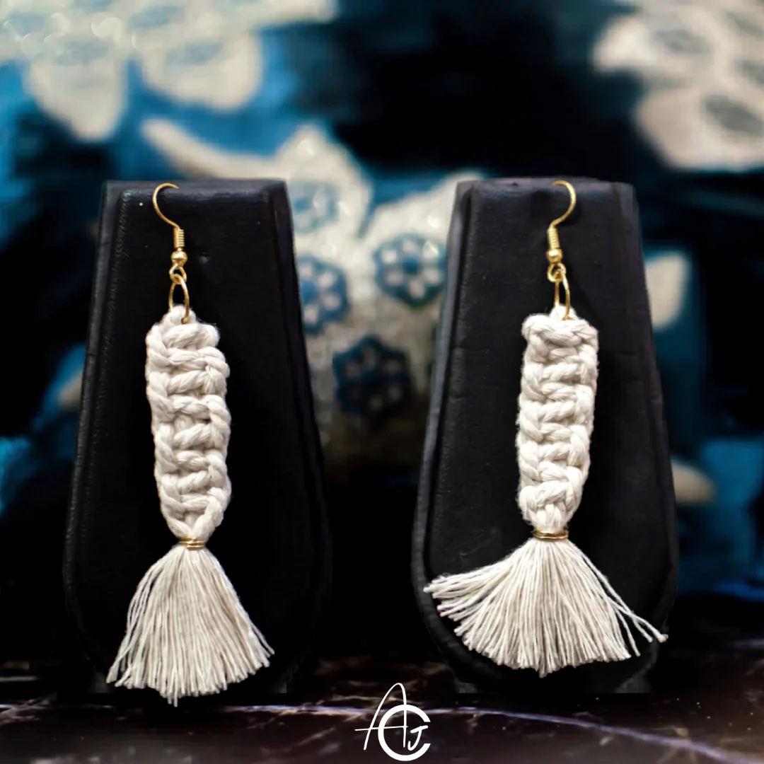 Macrame Earrings : Handmade - Image 4