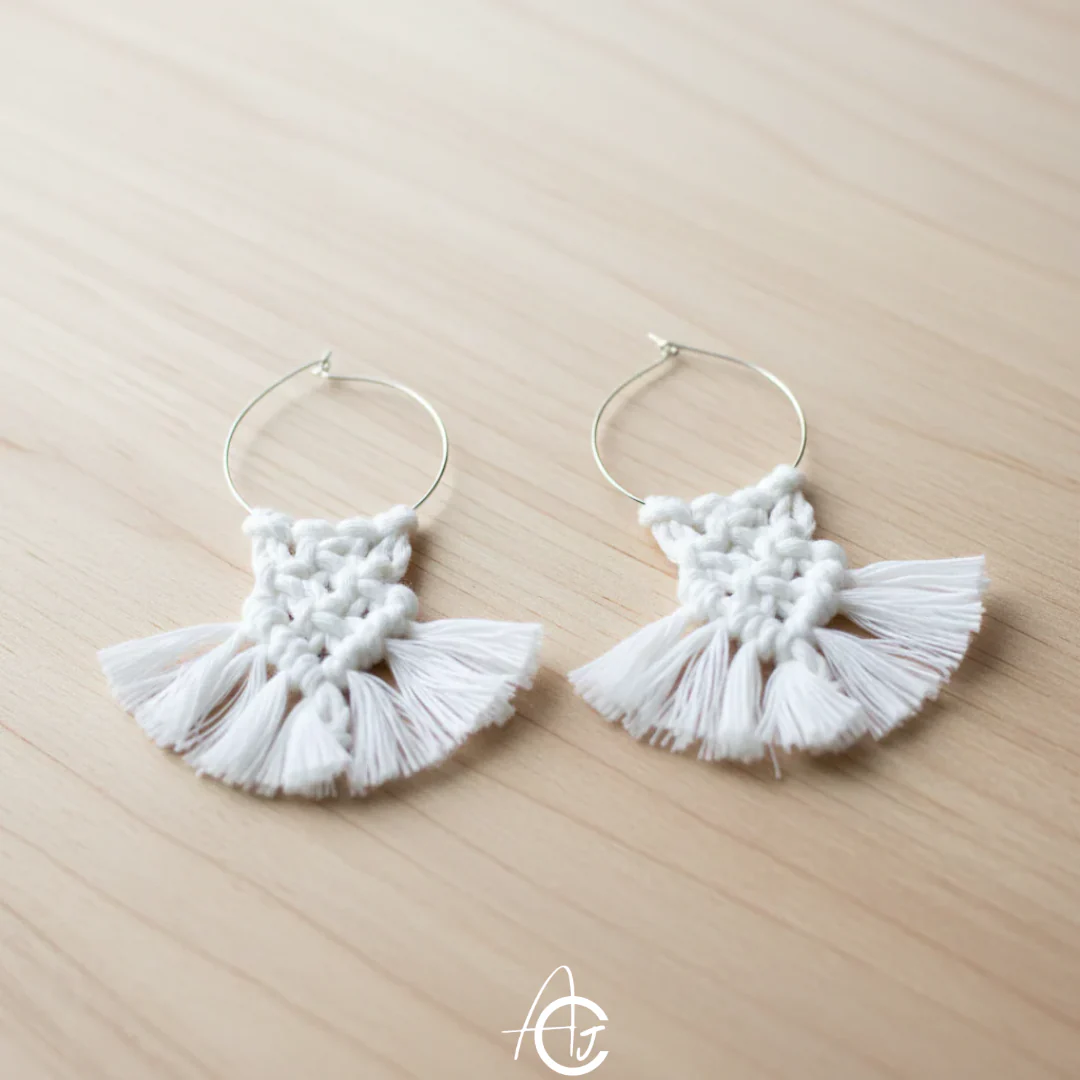 Macrame Earrings : Handmade - Image 4