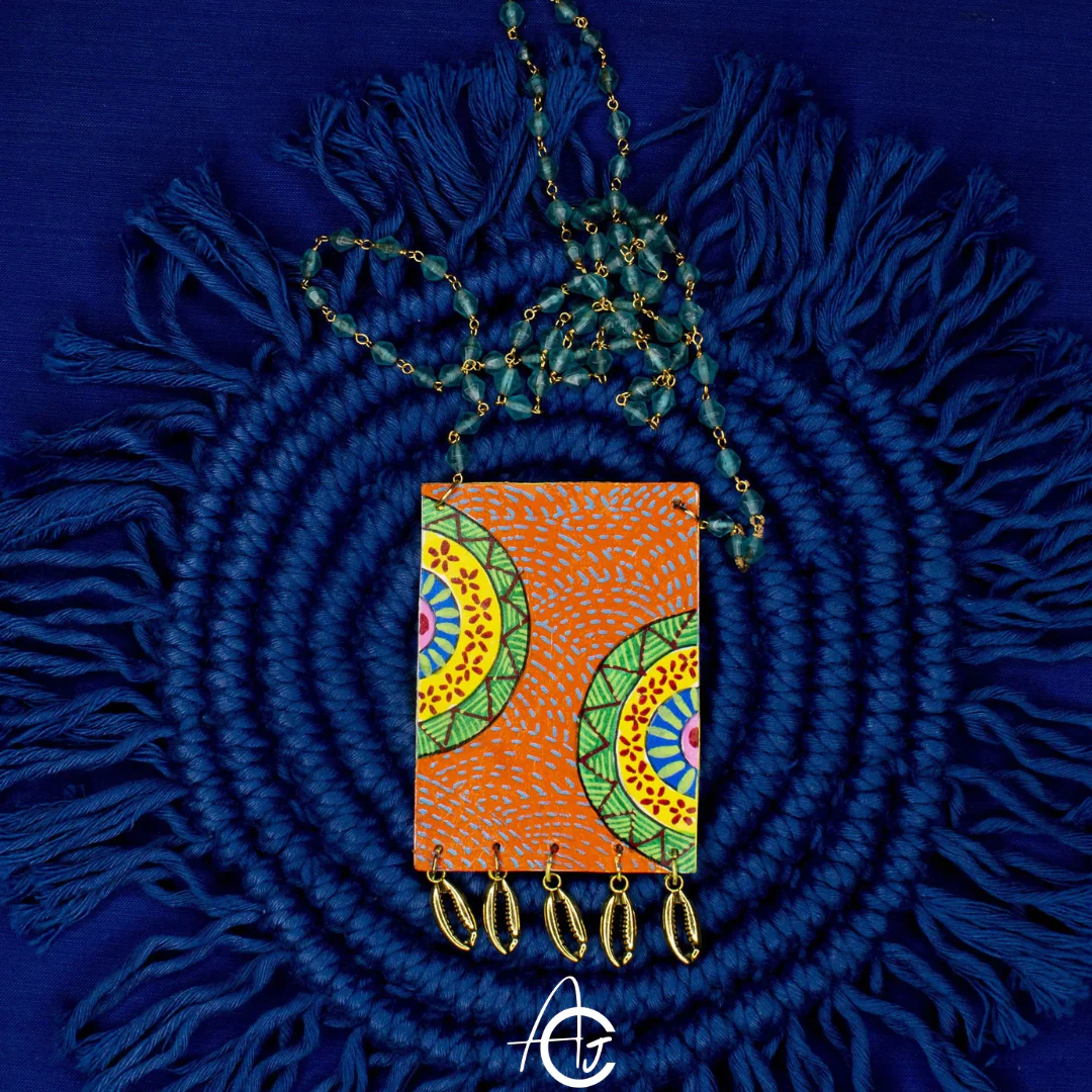 Statement Necklace, Handpainted : Handmade - Image 3