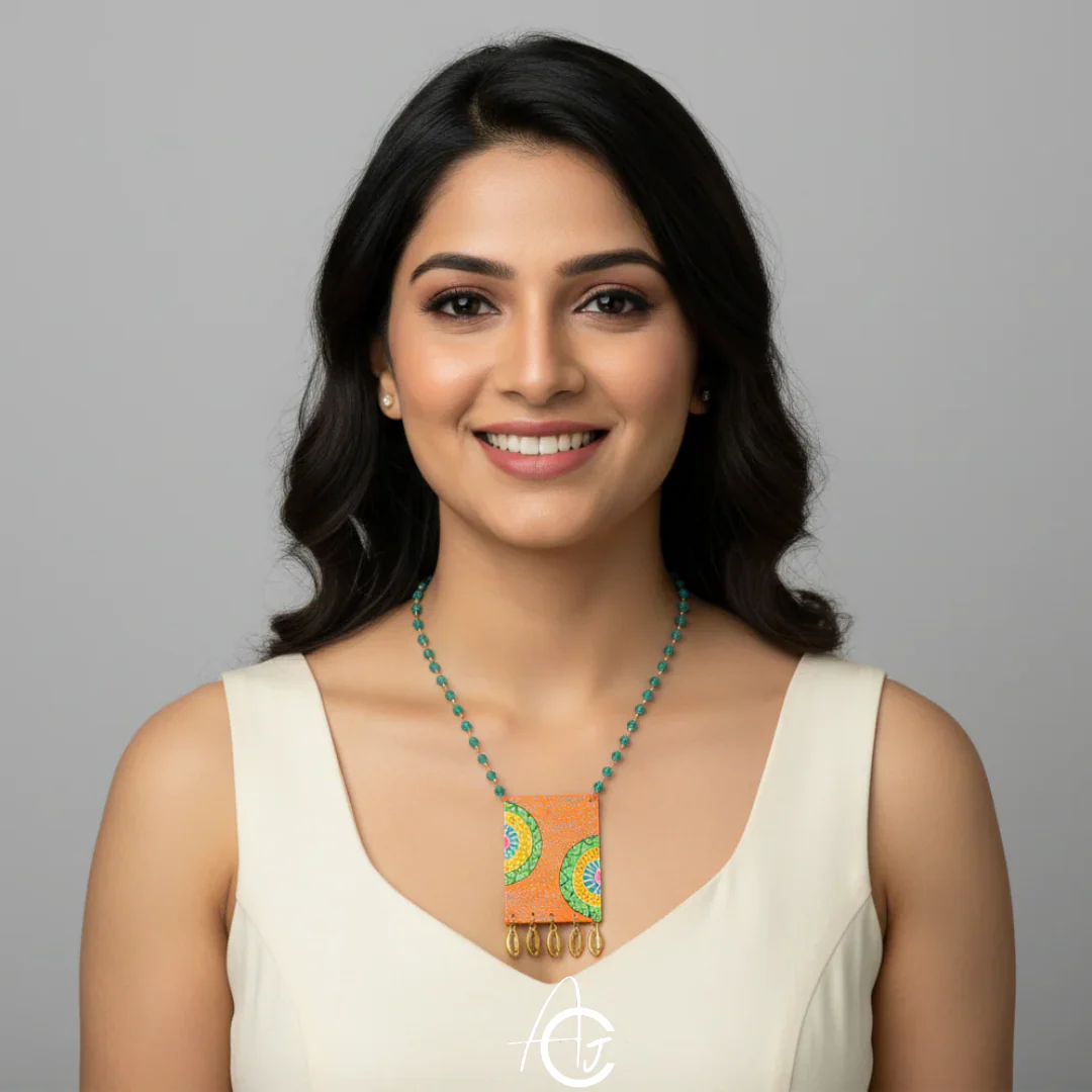 Statement Necklace, Handpainted : Handmade - Image 4