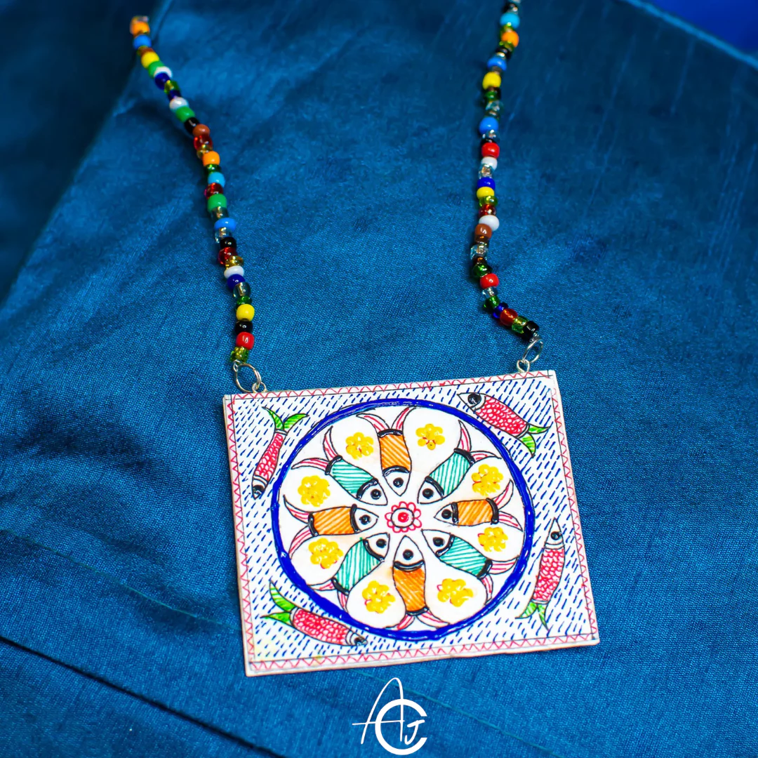 Statement Necklace, Handpainted : Handmade - Image 4