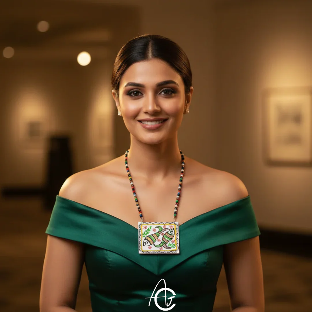 Statement Necklace, Handpainted : Handmade - Image 3