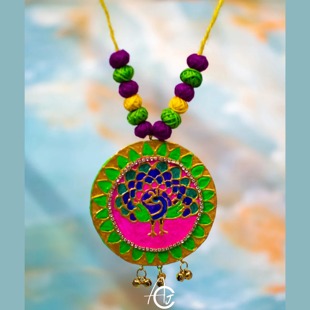 Statement Necklace, Handpainted : Handmade - Image 4