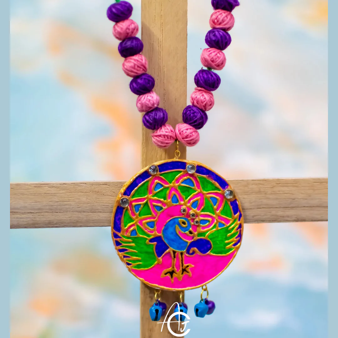 Statement Necklace, Handpainted : Handmade - Image 4