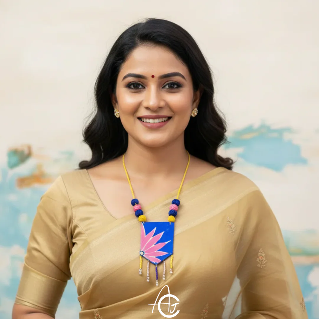 Statement Necklace, Handpainted : Handmade - Image 3