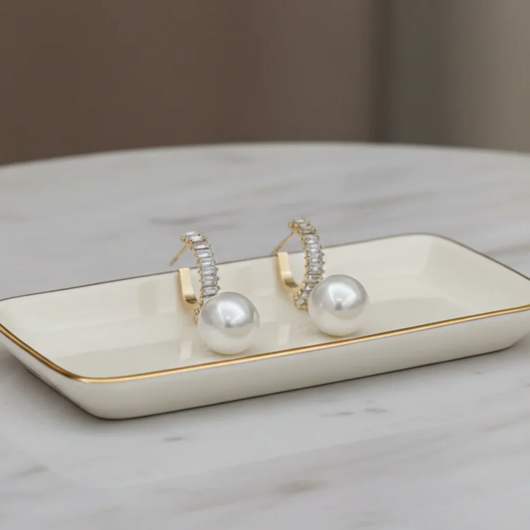 Pretty Pearl Crystal Earrings - Image 6